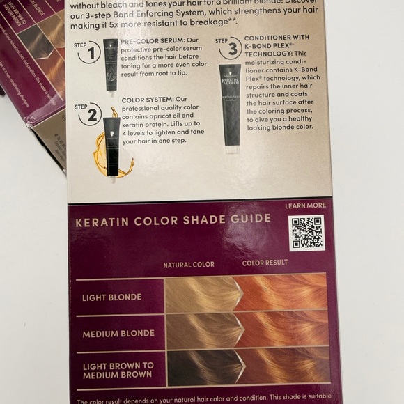 Keratin Blonde Hair Dye, 11.7 High Lift Apricot Blonde 3 Pack - Picture 3 of 5